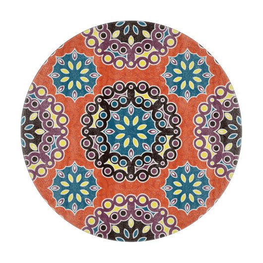 Arabische tegel, patchwork patroon. snijplank (Voorkant)