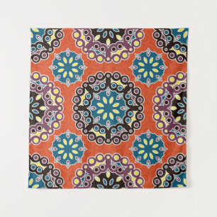 Arabische tegel, patchwork patroon. wandkleed