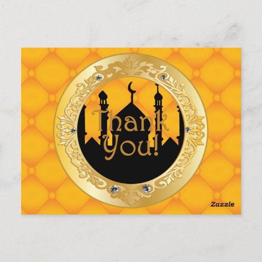 Arabische thema bedankkaarten briefkaart (Achterkant)