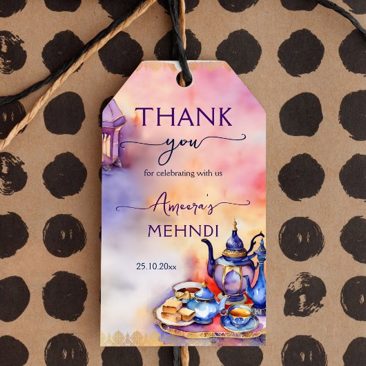 Arabische Turkse thee party mehndi henna dank u Cadeaulabel