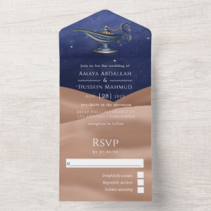 Arabische verjaardagsuitnodiging voor Desert Foil All In One Uitnodiging