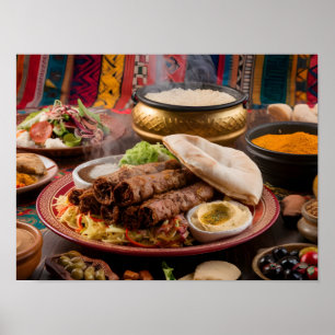 Arabische voedingsmiddelen en producten poster