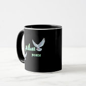 Arabische vrede "Salaam" typografie met witte duiv Mok (Voorkant links)