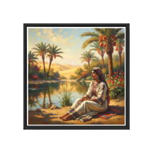 Arabische vrouw bij de oase