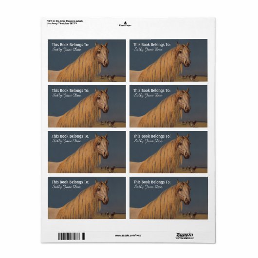 Arabische Woestijn Dream Paard Boekplaten Labels (Full Sheet)