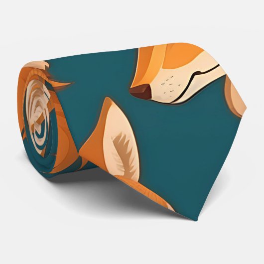 Arabische Wolf Mozaïek Kleurrijk Aangepast Patroon Stropdas (Opgerold)