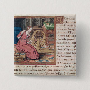 Arachne uit "Vie des Femmes Celebres" Vierkante Button 5,1 Cm