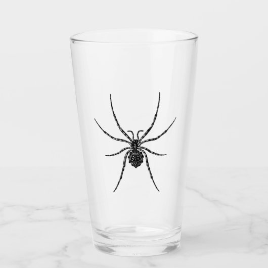 "Arachnid" Gewoon Spooky B&W Pint Glass Glas (Voorkant)