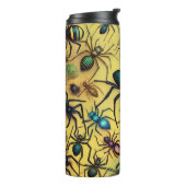 Arachnid houdt van griezelige kruiperige spinnen, thermosbeker (Gedraaid links)