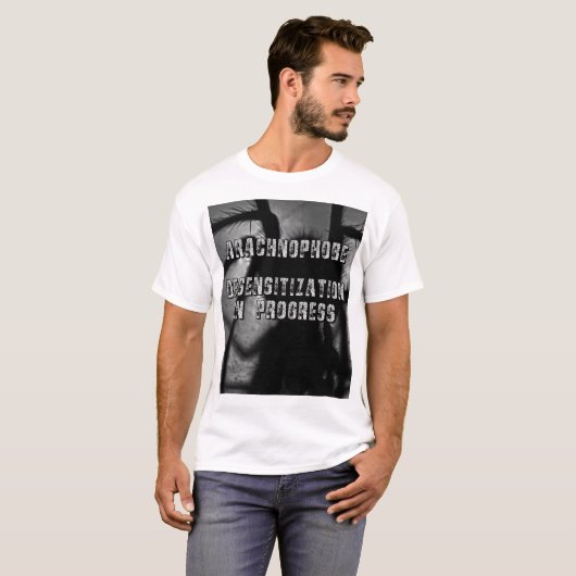 Arachnofobe ~ desensibilisering T-shirt (Voorkant volledig)