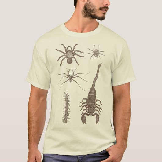 Arachofobie! Spiers & Scorpions voor en achter! T-shirt (Voorkant)