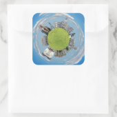 Arad City roemenië kleine planetaire boog Vierkante Sticker (Tas)