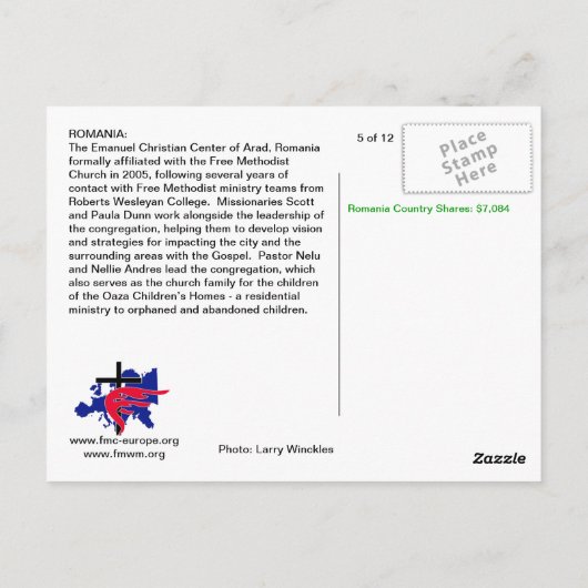 Arad, Roemenië Briefkaart (Achterkant)