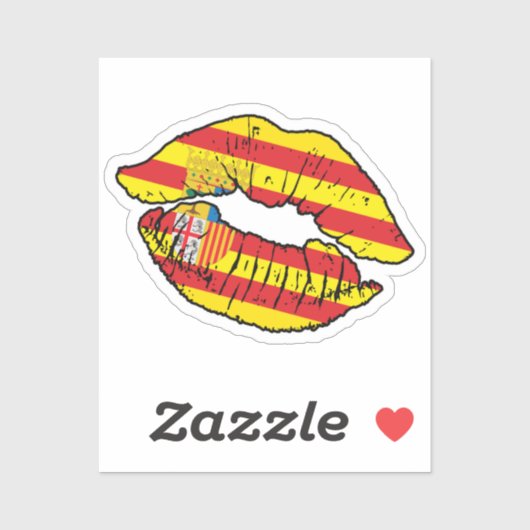 Aragon Aragonese lippenstift liefde vlag Sticker (Vel)