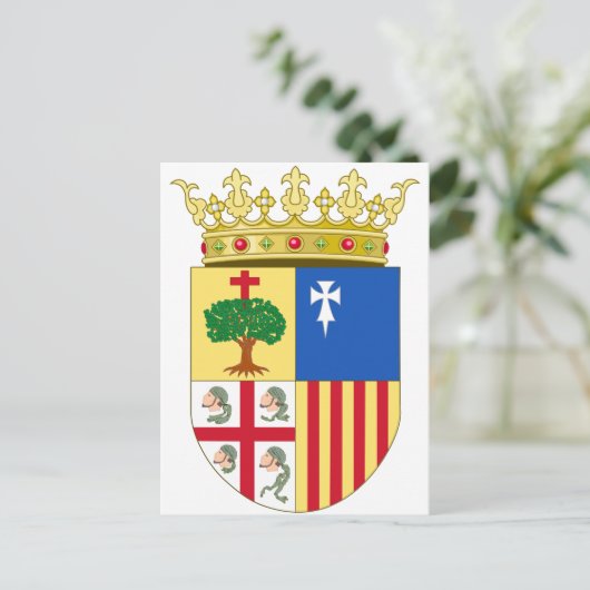 Aragon Coat of Arms (Spanje) Briefkaart (Staand voorkant)