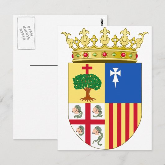 Aragon Coat of Arms (Spanje) Briefkaart (Voorkant / Achterkant)