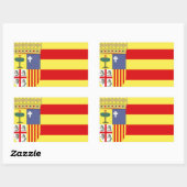 Aragon Vlag Rechthoekige Sticker (Vel)