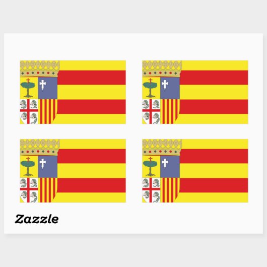 Aragon Vlag Rechthoekige Sticker (Vel)