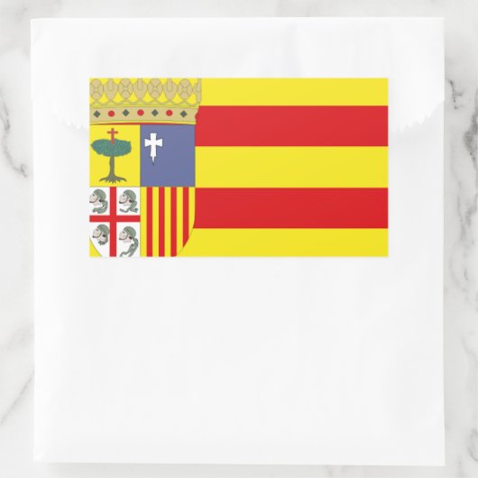Aragon Vlag Rechthoekige Sticker (Tas)