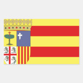 Aragon Vlag Rechthoekige Sticker (Voorkant)