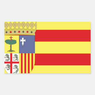 Aragon Vlag Rechthoekige Sticker