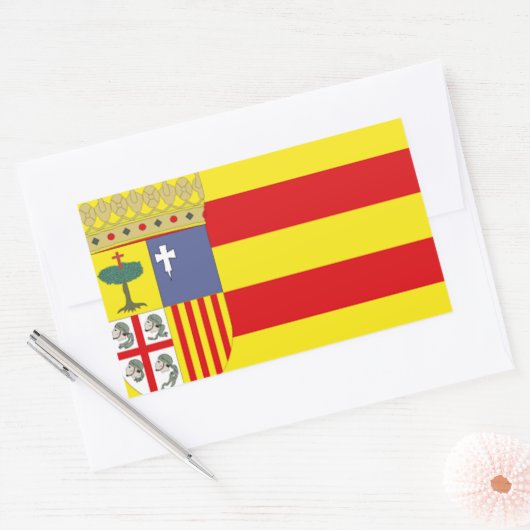 Aragon Vlag Rechthoekige Sticker (Envelop)