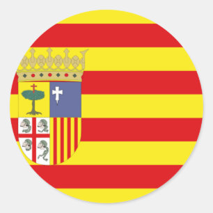 Aragon Vlag Ronde Sticker