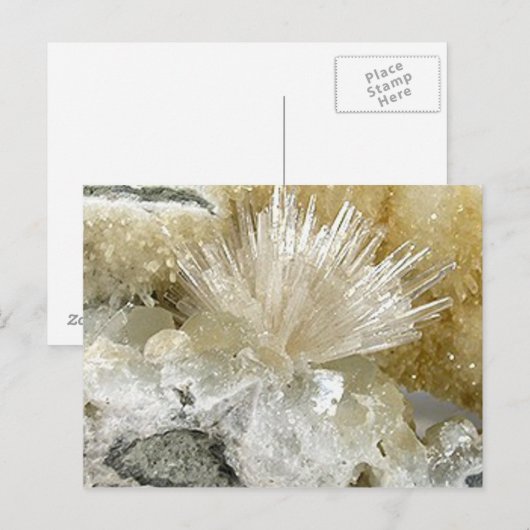 Aragonite en Kwarts Briefkaart (Voorkant / Achterkant)