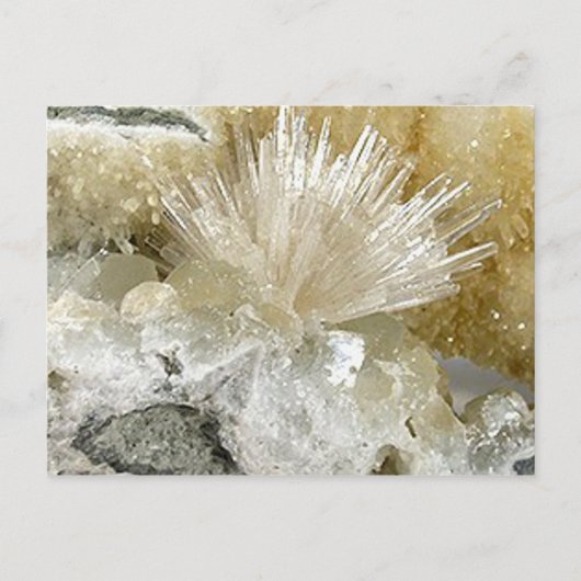 Aragonite en Kwarts Briefkaart (Voorkant)