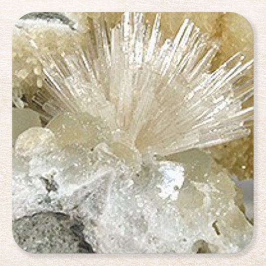 Aragonite en Quartz Kartonnen Onderzetters (Voorkant)