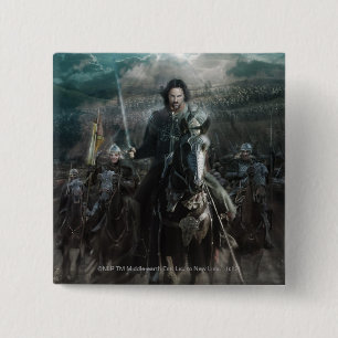 Aragorn Leading on Horse Vierkante Button 5,1 Cm