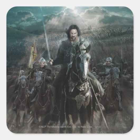 Aragorn Leading on Horse Vierkante Sticker (Voorkant)