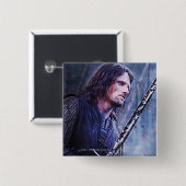 Aragorn met bloed vierkante button 5,1 cm (Voorkant /achterkant)