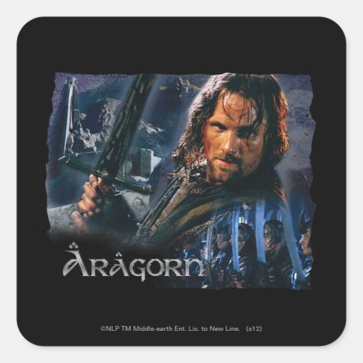 Aragorn met leger vierkante sticker (Voorkant)