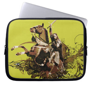 Aragorn Riding a Horse Vector Collage Laptop Sleeve