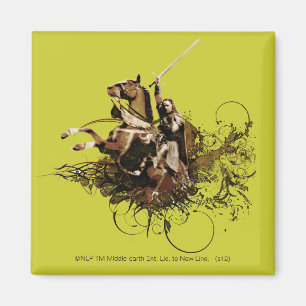 Aragorn Riding a Horse Vector Collage Magneet