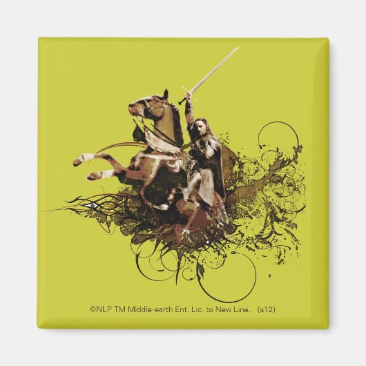 Aragorn Riding a Horse Vector Collage Magneet (Voorkant)