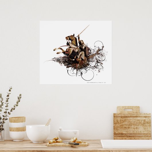 Aragorn Riding a Horse Vector Collage Poster (Keuken)