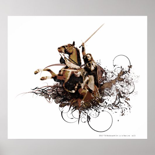Aragorn Riding a Horse Vector Collage Poster (Voorkant)
