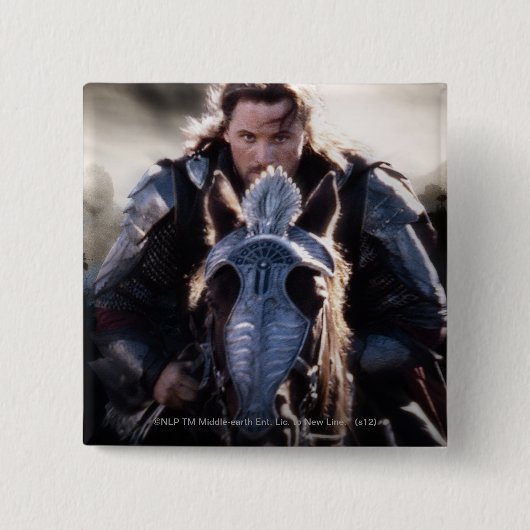 Aragorn Riding Horse Vierkante Button 5,1 Cm (Voorkant)