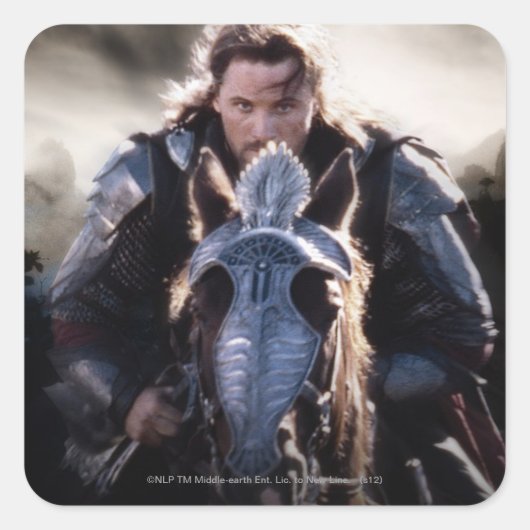 Aragorn Riding Horse Vierkante Sticker (Voorkant)