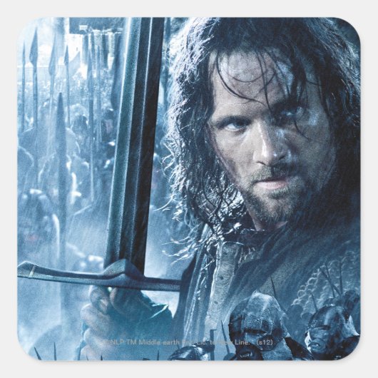 Aragorn Versus Orcs Vierkante Sticker (Voorkant)