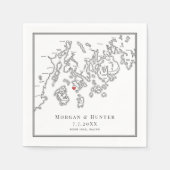 Aragosta Deer Isle Maine Kaart Elegante bruiloft Servet (Voorkant)