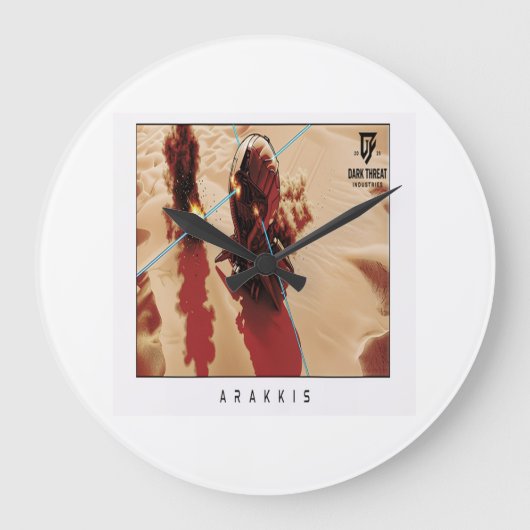 Arakkis Wall Clock, 25.4 cm Round Natural Wood Grote Klok (Voorkant)