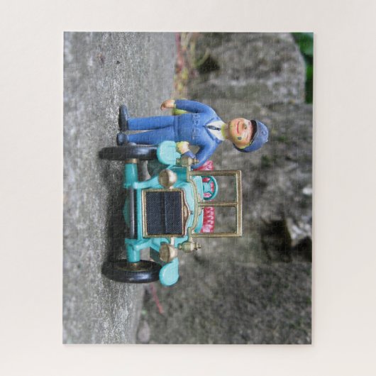 ARAL-gasstation, bediende en modelauto Legpuzzel (Verticaal)