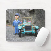 ARAL-gasstation, bediende en modelauto Muismat (Met muis)