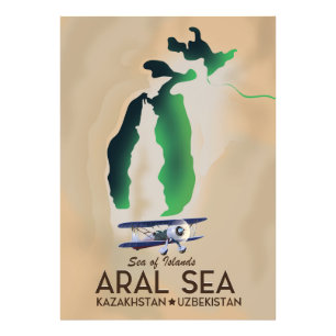Aralzee Reisposter kaart Foto Afdruk