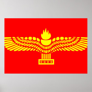 Aramaisch Arameens, Syrische vlag Poster
