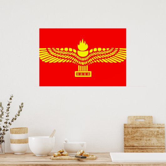 Aramaisch Arameens, Syrische vlag Poster (Keuken)