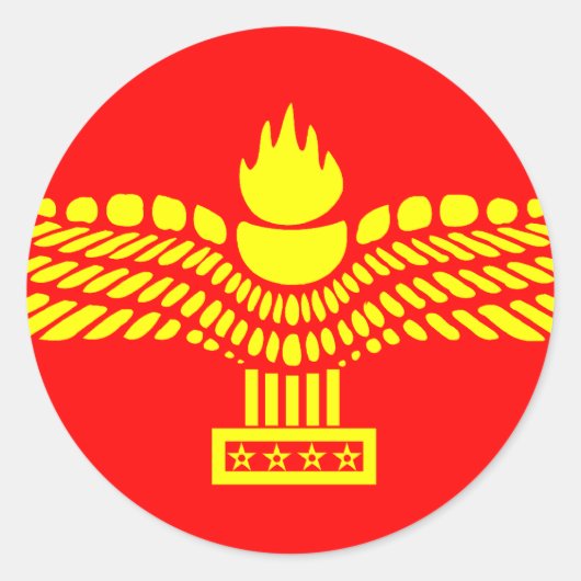 Aramaisch Arameens, Syrische vlag Ronde Sticker (Voorkant)